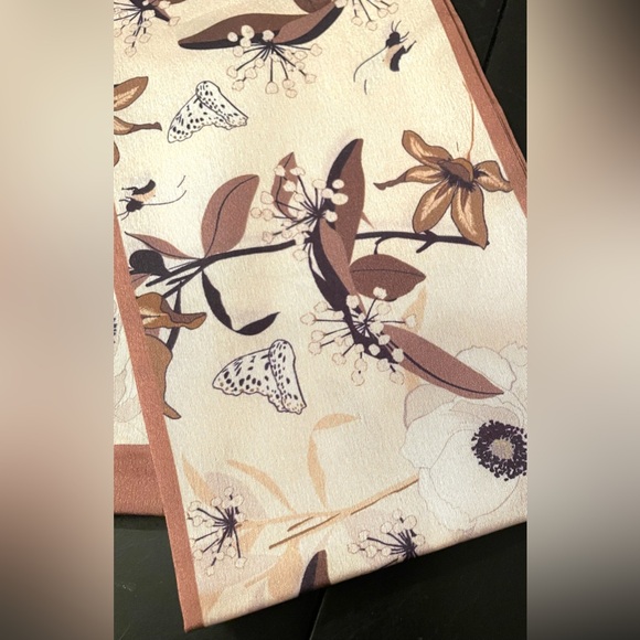 Floral Print Scarf with Brown Accents - Picture 2 of 3